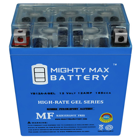 Mighty Max Battery 12V 12AH 165CCA GEL Battery Replacement for Yamaha XV500 Virago 1983 YB12A-AGEL77